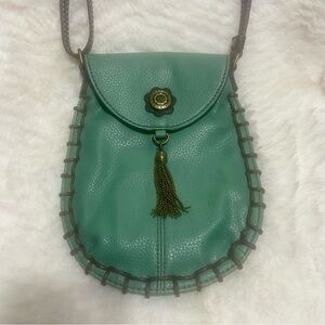 Chala Teal Crossbody Bag with Tassel